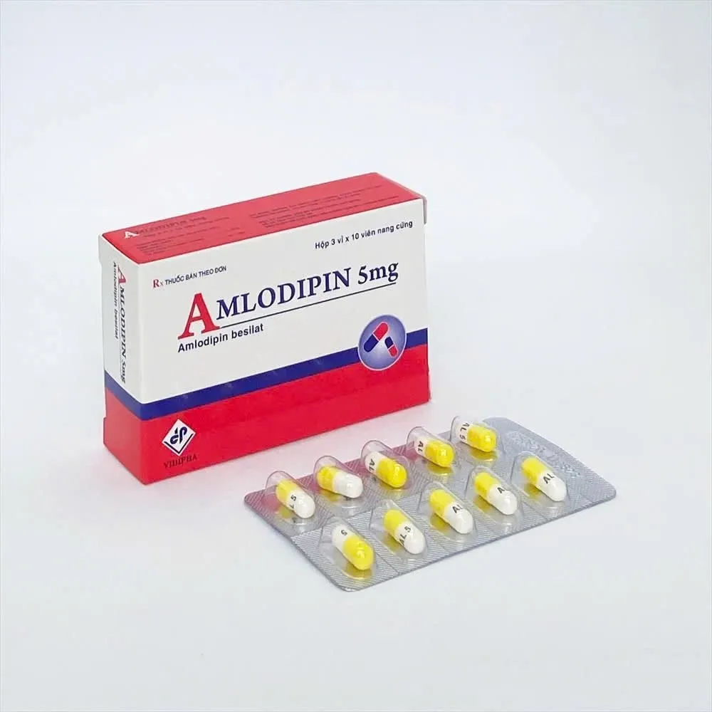 Amlodipine 5mg Vidi (H/30v) - Thuốc điều trị tăng huyết áp, đau thắt ngực (3 vỉ x 10 viên) | Vidipha